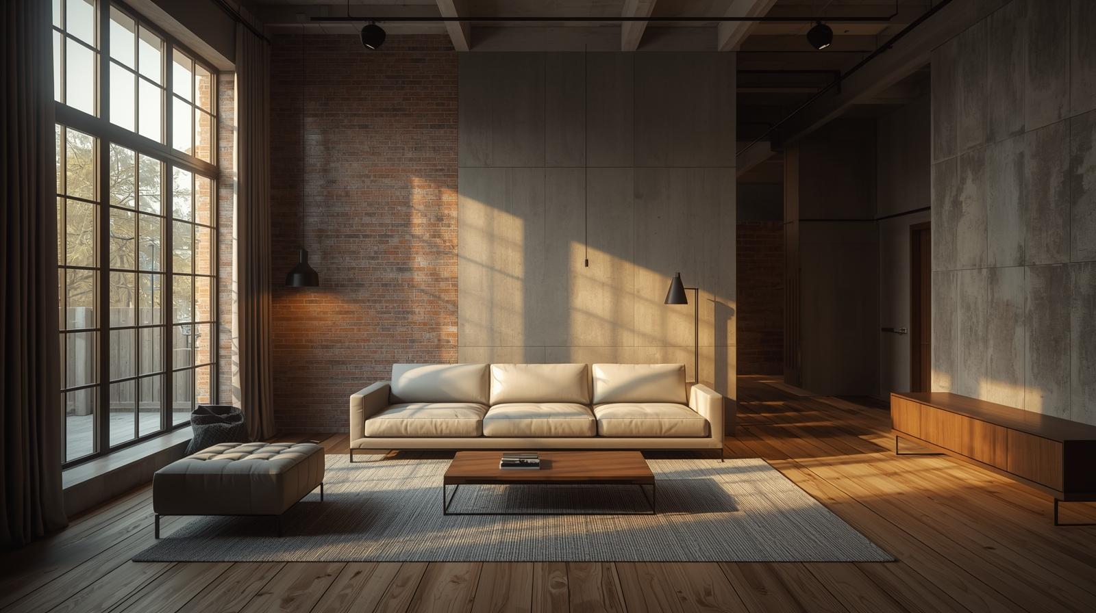 Rustic living area - Wooden flooring