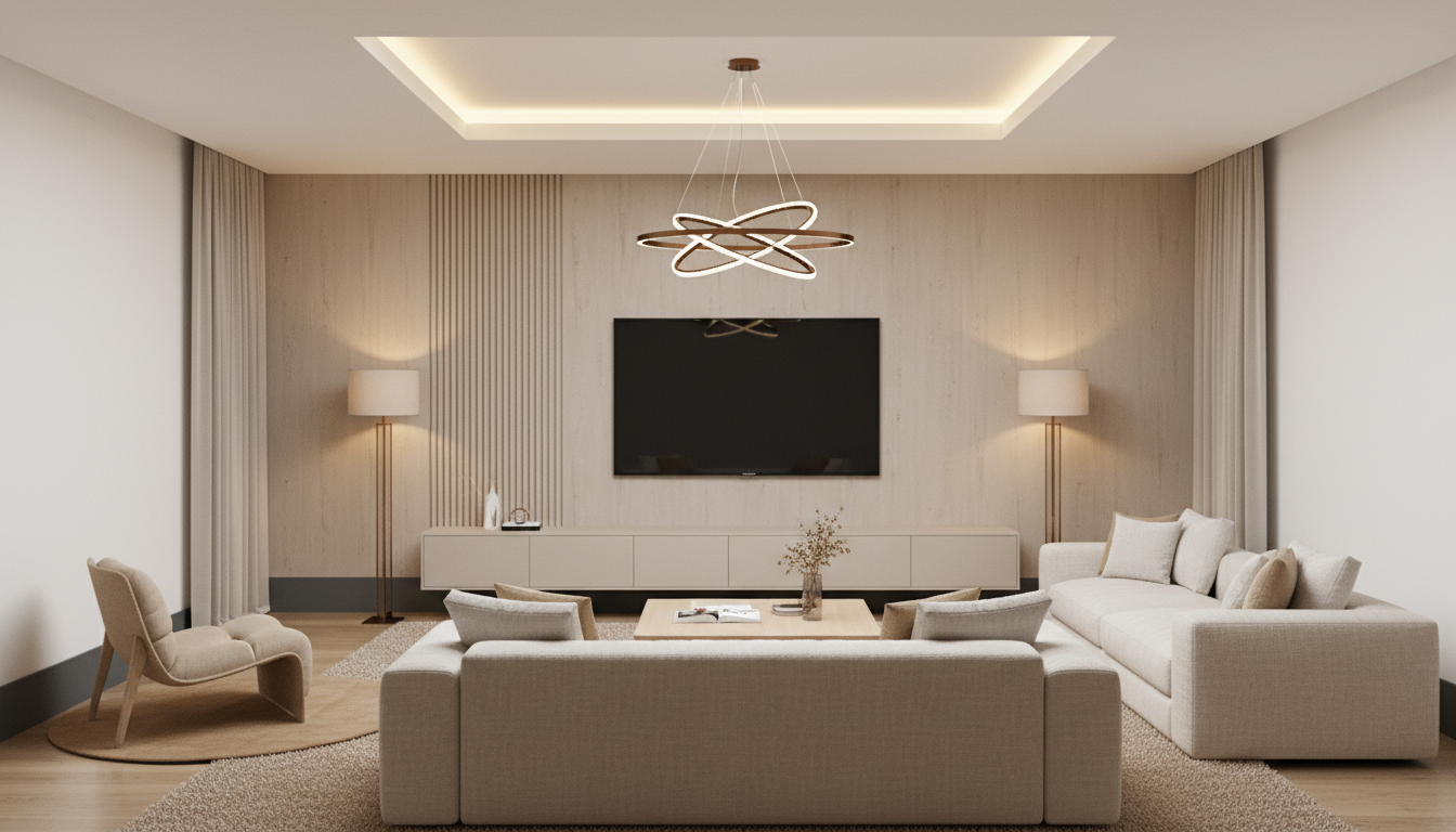 Modern Minimalist Living Room Design - Warm Neutrals