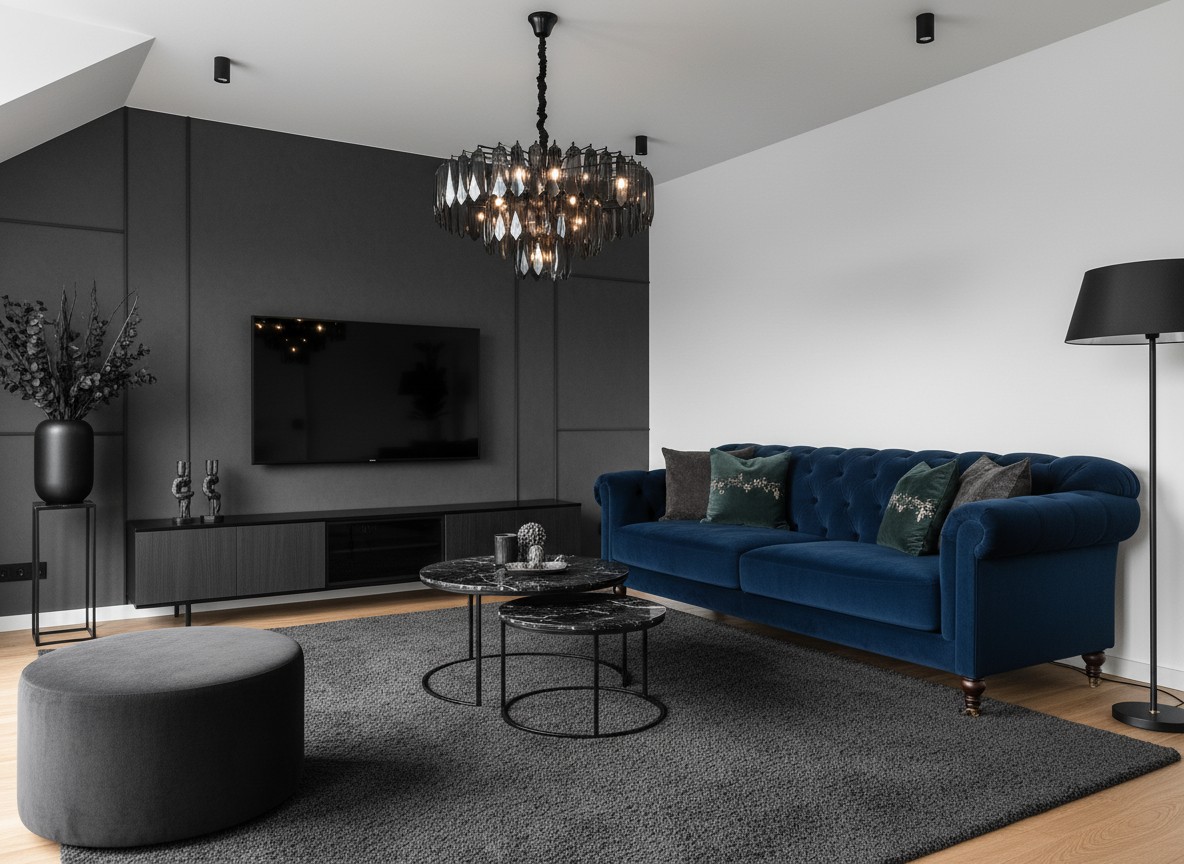 Classical Indian Drawing Room | Cool Grey & White Design