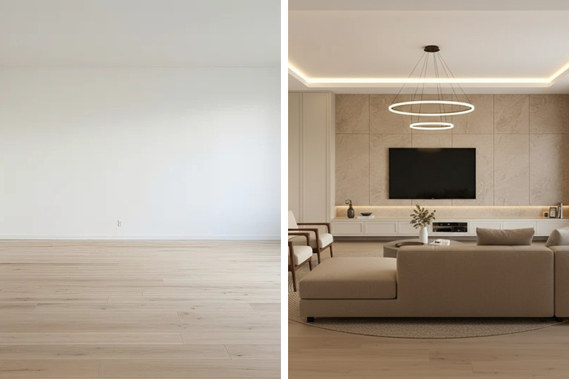 Modern Luxury Living Room Design - Warm Neutrals